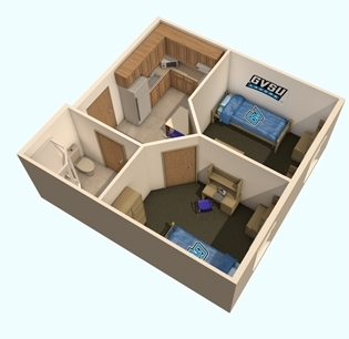 two person two bedroom winter hall image